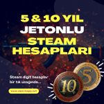 CS:GO 5 ve 10 Yıl Jetonlu Steam Digit Hesap